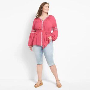 NWT New Lane Bryant Signature Fit Pedal Light Wash Jean Size 28